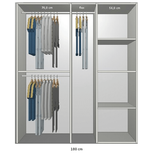 Inventar fra bredde 160 cm til 180 cm Model A